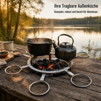 Rotating Firewood Stand Tripod for Hot Pot, Outdoor Cooking, and BBQ