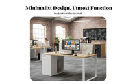Modern Design Desk and Chair Combo Complete Set Office Furniture Space-Saving Computer Table Built-in Storage for Professionals, Remote Workers, Students, Study Room, Dormitory, Bedroom