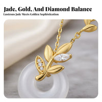 Jade Look Necklace Wheat Ear Peace Buckle Meaningful Charm for Birthdays