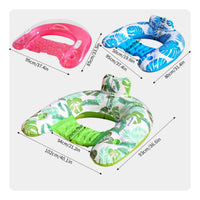 Thickened PVC Material U-Shaped Pool Inflatable Lounger Portable Floating U-Shaped Chair Easy to Inflate Foliage Print Pool Recliner for Adults, Beach, Lake