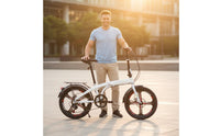 Folding Bike with Disc Brakes Alloy Wheels 20 Inch Folding Two-Wheeler High-Carbon Steel Frame Portable Street Bike for Commuters, Students, Commuting