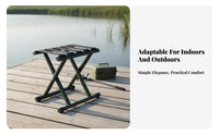 Folds Flat extremely slender Folding Seat Space-Saving Extremelyspace-efficient Travel Seat Lightweight foldable Stool Quick Setup for Travelers, Outdoor aficionados, Train trip, Queuing, outdoor meals, Camping