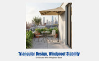Outdoor Patio Umbrella, Half Wall Waterproof, Iron Frame, for Balcony, Terrace, Garden, Shop Entrance