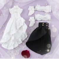 1/12 Scale Doll Dress Ruffled Design 1/12 Scale Doll Outfit High-Low Skirt Miniature Apparel for Display