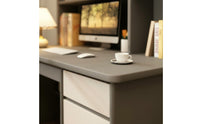 Spacious Desktop Computer Desk with Bookshelf Sturdy Construction Study Table with Storage Shelves Long-Lasting Material Desk with Hutch Paint-Unfinished Finish for Students, Bedroom, Dorm Room
