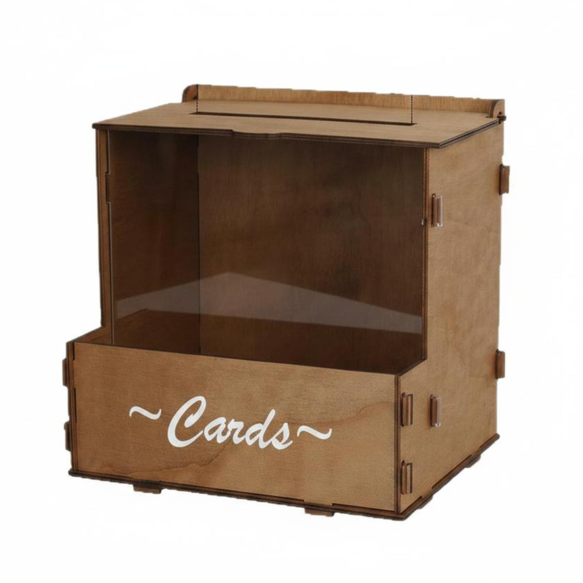 Wooden Wedding Card Box Slotted Top Wedding Card Box Decorative Organizer