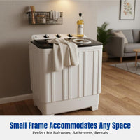 Large Capacity Semi-Automatic Twin Tub Washing Machine, Space-Saving Home Washer, Mother & Baby Laundry, Efficient Spin Dry