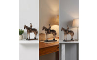 Equestrian Statue Detailed Craftsmanship Rectangular Base Horse Equestrian Statue Tabletop Ornament