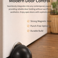Floor Mounted Door Stopper for Home, Stainless Steel No Drill Catch for Glass Heavy Duty Holder , Brushed Gold Finish