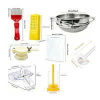 9 Pieces Easy to Use Honey Processing Tool Bundle Long-Lasting Materials Honey Uncapping and Extracting Tool Kit Stainless Steel Strainer 9 Piece Beekeeper Starter Kit for Beekeepers, Beginners, Hobbyists, Farm, Backyard