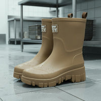 Wear-Resistant Ankle-High-Calf Rain Boots Easy to Clean Women's Ankle-High Calf Rain Boots Fashionable Design Fashion Rainboots Comfortable Insole for Kitchen Work, Outdoor, Gardening