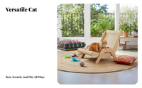 Sisal Cat Scratcher Bed Sisal Cat Scratcher Chair Scratch-Resistant Elevated Pet Lounger for Indoor, Living Room, Balcony