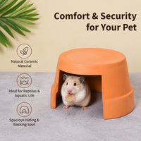 Snake Hide for Shedding, Moist Hide for Snakes, Ceramic Reptile Hide for Terrarium, Humid Cave Shelter