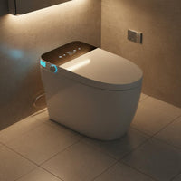Single-Unit-Piece Toilet Warm Water Automatic Toilet Bathroom Fixture Air Dryer Night Light