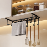 Kitchen Roll Holder for Kitchen, Modern Paper Roll Holder No Drilling, Hanging Kitchen Shelf for Pot Lids, Under-Cabinet Shelf
