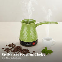 Anti-Dry Overheat Protection Electric Turkish Coffee Pot Fast Heating Electric Turkish Coffee Brewer Single-Button Operation Kitchen Appliance Food Grade Material for Home Users, Students, Office Workers, Dorm Room, Travel