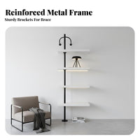 Floor-to-Ceiling Shelving Unit Minimalist & Design Tension Pole Shelving Unit Room Divider Function Display Rack for Apartment Dwellers, Renters