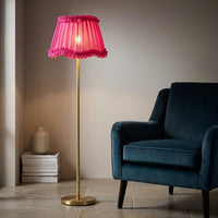 Pleated Ruffled Lampshade Gauzy-Like Pink Textile Lampshade Easy to Install Home Decor