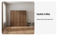 Freestanding Wardrobe Vintage and Design Paneled Door Armoire Floor-to-Ceiling Design Bedroom Furniture for Adults, Homeowners, Home, Cloakroom