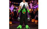 Lightweight Alien Rider Costume Funny Inflatable Pants with Fan One-Size-Fits-Most Inflatable Alien Suit Full-Body for Adults, Halloween, Cosplay