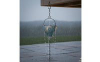 Hollow Cut Design Blue Hummingbird Rain Chain Handcrafted Look Hummingbird Rain Chain Water Guiding Outdoor Decor Weather-Resistant for Eaves, Garden