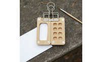 All in Single Travel Watercolor Palette Easy to Store Watercolor Palette Box Long-Lasting Mini Bamboo Paint Box for Sketching, Plein Air