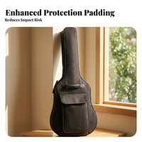 41-Inch Acoustic Guitar Bag Black Backpack Guitar Bag