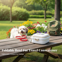Silic Single Folding Pet Bowl Foldable Pet Bowl Lightweight for Cat Owners, Commuters, Outdoor, Car Trips, Daily Walks
