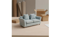 1/12 Scale Dollhouse Sofa Velvet Texture 1:12 Scale Sofa Upholstered Miniature Loveseat for Model Hobbyists, Display Scene