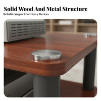 Stable Structure Home Theater Equipment Cabinet Sturdy Construction AV Media Cabinet Heavy Duty 4-Tier Component Shelf Large Capacity for Audiophiles