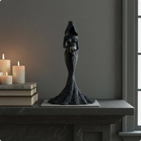 Handmade Dark Lady Figurine Detailed Design Dark Fantasy Sculpture Unique Gift Home Decor Handmade Details for Collectors