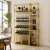 Luxury Metal Wine Rack, Freestanding Wine Bottle Holder, Commercial Storage for Bar, Hotel Display