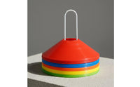 15 Pieces Sports Marker Discs Easy to Store Disc Cones with Holder Portable Agility Cones with Holder for Football Practice