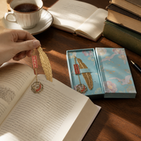 Feather Bookmark with Inspirational Message for Students, Graduation Gift