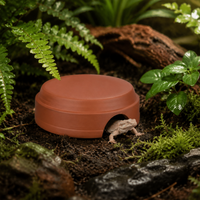 Leopard Gecko Shelter, Reptile Hideout, Wet Shelter, Terracotta, Set of 2