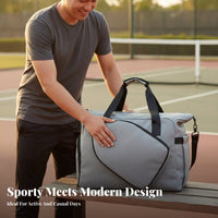 Large Capacity Pickleball Bag Multi-Pocket Organization Sports Tote with Racket Holder Lightweight for Athletes, Gym