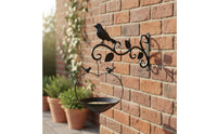 Vintage Design Wrought Iron Bird Feeder Decorative Wall Mounted Bird Feeder Outdoor Use Garden Decor Rust Resistant for Patio, Backyard