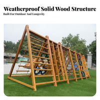 Wooden Playground Set Balance children's Development Climbing Structure Multi-Functional children's Outdoor Playset for Parents, Kindergarten