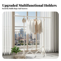 InstallationTool-no-assembly Foldable Clothes Airer Floor-Standing foldable X-Frame Rack space-efficient Storage Garment Stand Space-Saving for Apartment Dwellers, Homeowners, Families, Balcony, Indoors, Small Spaces, out of the packagingdoors
