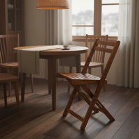 Foldable Solid Wood Folding Chair Space-Saving Wood Slat Folding Chair Slatted Home Seating Sturdy for Balcony, Outdoor, Patio