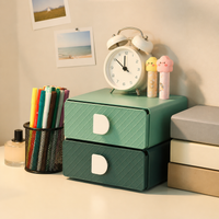 Multipurpose Drawer Organiser for Desk, PP Stackable Storage Drawers, 20x20x7.5cm Wardrobe Organiser Set of 2