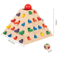 Wooden Pyramid Sorter Early Learning Wooden Shape Sorter Hands-Three-Function in 1 Sorting Toy for Young Children, Children