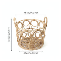 Woven Basket with Handles Handwoven Laundry Basket Lightweight for Bedroom