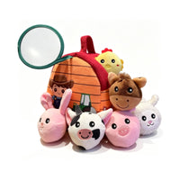 Portable Soft Toy House with Animals Sensory Soft Playhouse Lightweight Stuffed Barn Toy for Nursery