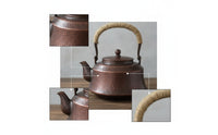 Copper Tea Kettle Traditional Tea Kettle with Wrapped Handle Compact for Teahouse
