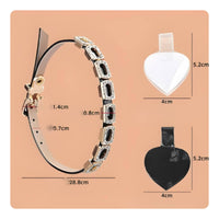 Detachable Shoe Straps with Buckle Rhinestone-Set Shoe Straps with Rhinestones Adjustable Faux-Leather for Women, Pumps