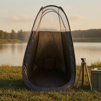 Instant-Setup Privacy Tent Translucent Upper up Shower Tent Black Body Freestanding Changing Enclosure