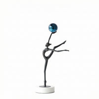 Statue with Sphere Minimalist Abstract Figurine Decorative Tabletop Sculpture for Living Room, Entryway