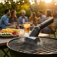 Stainless Steel Bristles Electric Grill Brush IPX4 Waterproof Motorized Barbecue Cleaner LED Light Grill Brush with Water Sprayer for Outdoor, Backyard, Camping