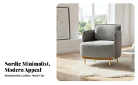 Houndstooth Accent Chair Nordic Design Upholstered Armchair Minimalist Design Ergonomic Rearrest for Adults, Living Room